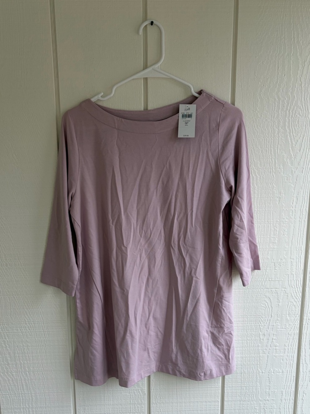 J. Jill Lavender Boatneck 3/4 Sleeve Top